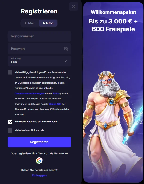 Sierra Casino Registrierung